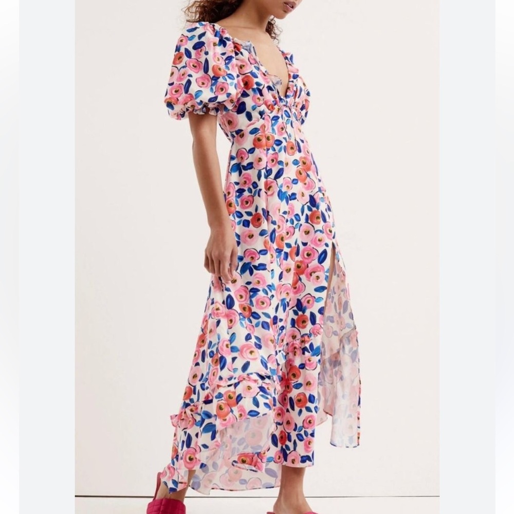 For Love And Lemons Floral Gianna Midi Dress